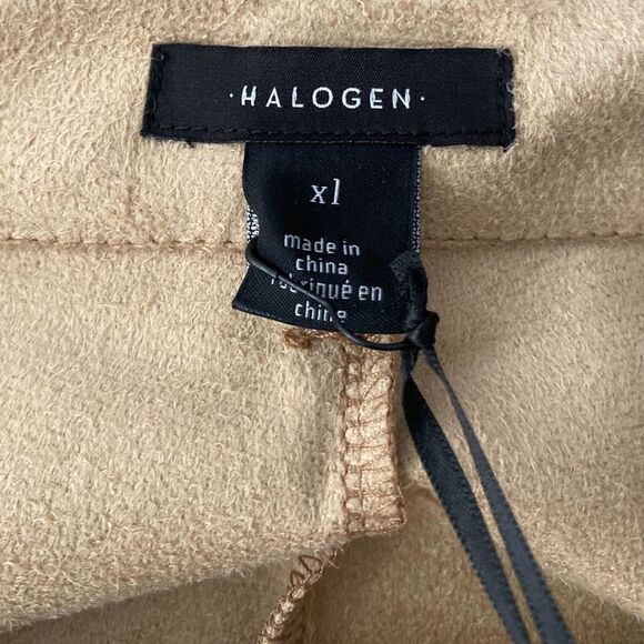 Halogen NWT Wide Leg Faux Leather Cargo Pants Womens XL Taupe Career Going Out - Picture 11 of 15